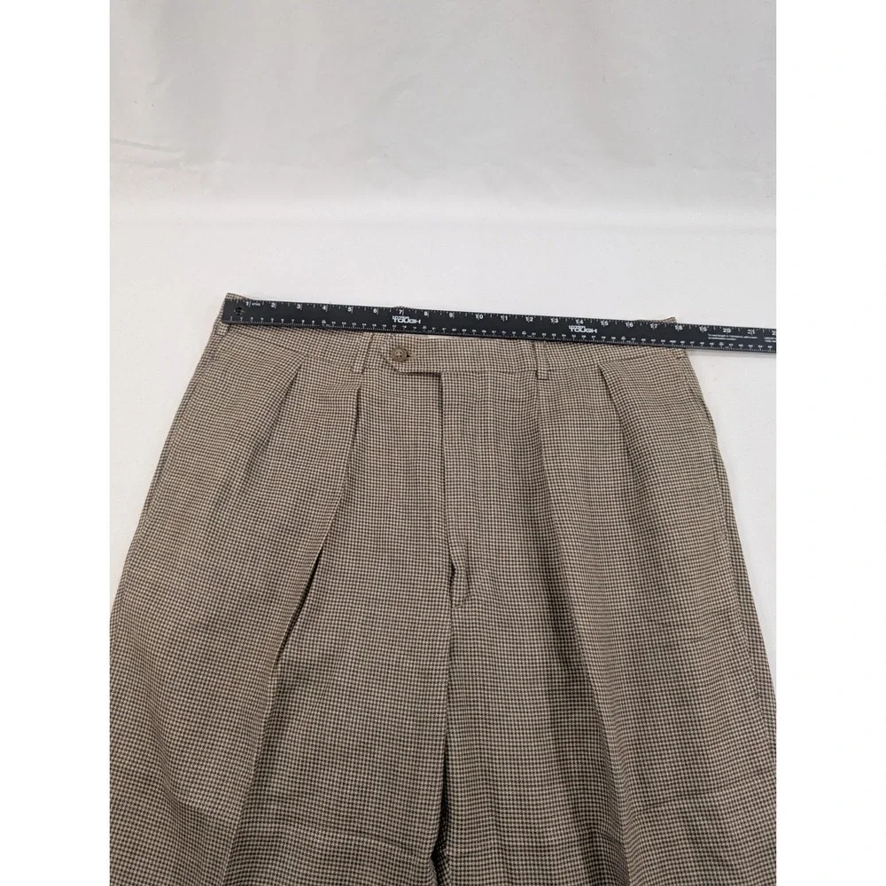 Harold Powell‎ 36x30 100% Wool  Trousers Pleated Cuffed Micro Houndstooth Exc!!!